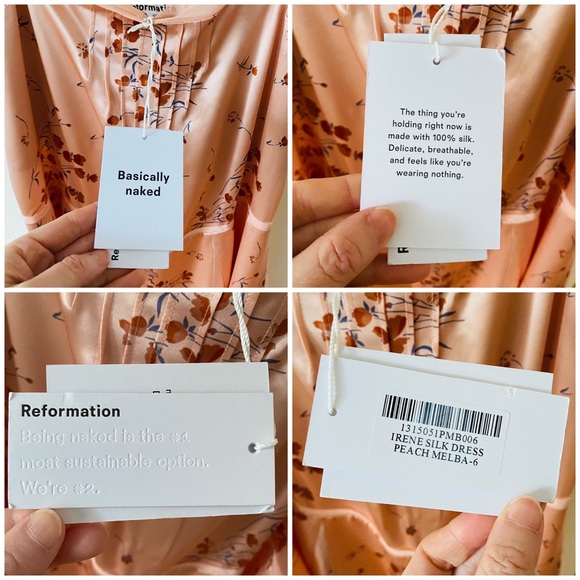 $248 NWT Reformation Irene Blush Pink Floral Print Silk Sleeveless Mini Dress 6 - Picture 13 of 13